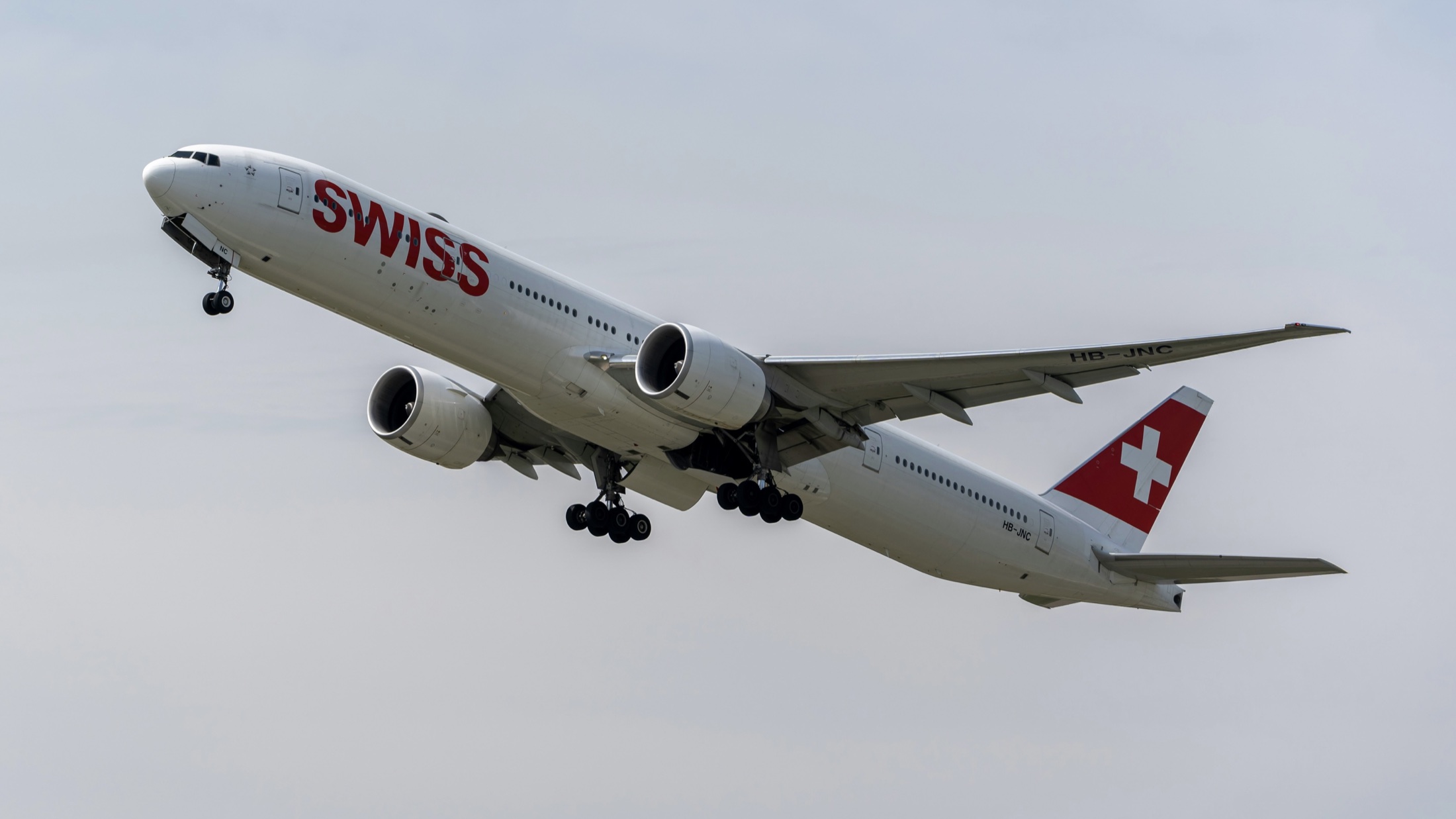 SWISS Langstreckenflugzeug als Symbol für direkte Standby-Langstrecken